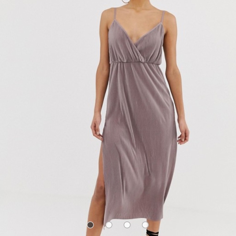 ASOS DESIGN cami wrap plisse maxi dress